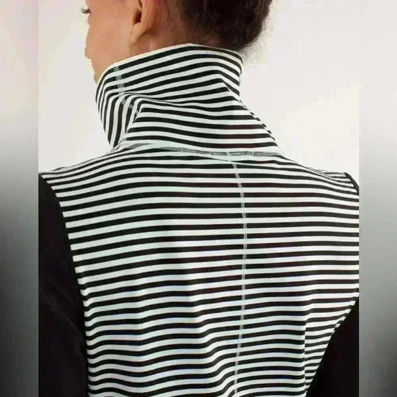 LULULEMON Daily Yoga Jacket Classic Stripe Mint Moment Black / Black Sz. 6 - Picture 5 of 16